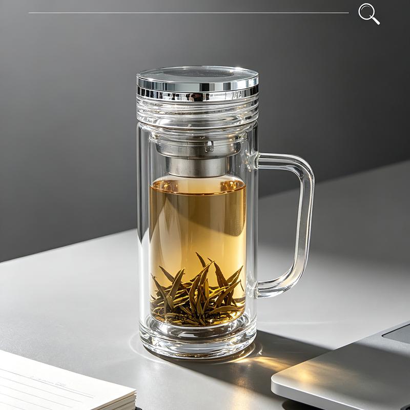Fuxiangxiang 400ml Double-Layer Glass Tea Mug