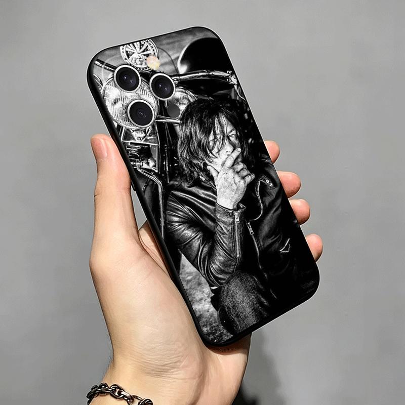 Soft Phone Case For iPhone 17 16 Pro Max 15 The Walking Dead Daryl Dixon 16E 17E 14 Plus 13 Mini 12 XS 7 SE 8 Air Black Cover Sh