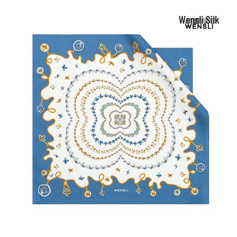 WENSLI Manlong Guiyu 100% Mulberry Silk Small Square Scarf