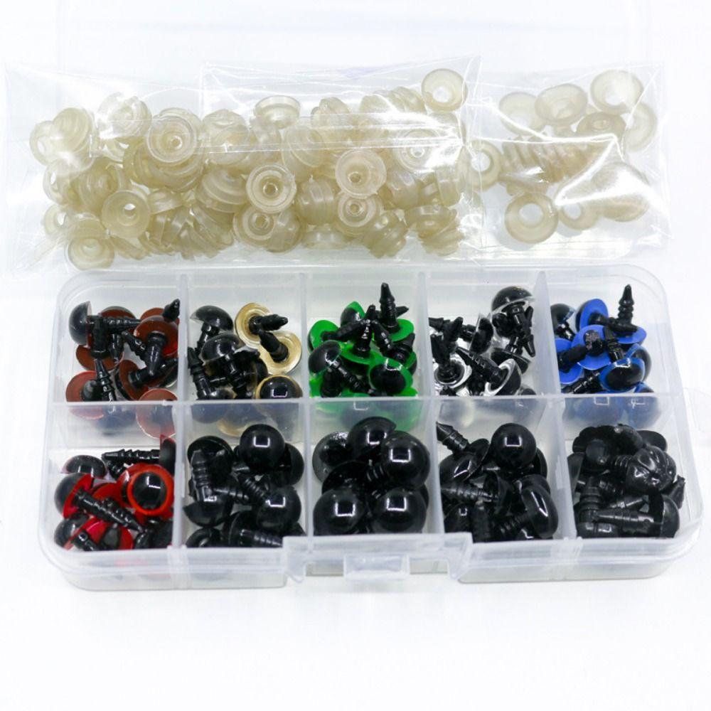 75pcs/box Plastic Safety Eyes Black Brown Screw Eyes New Diy Doll Eyes Kit Crafts  For Toys