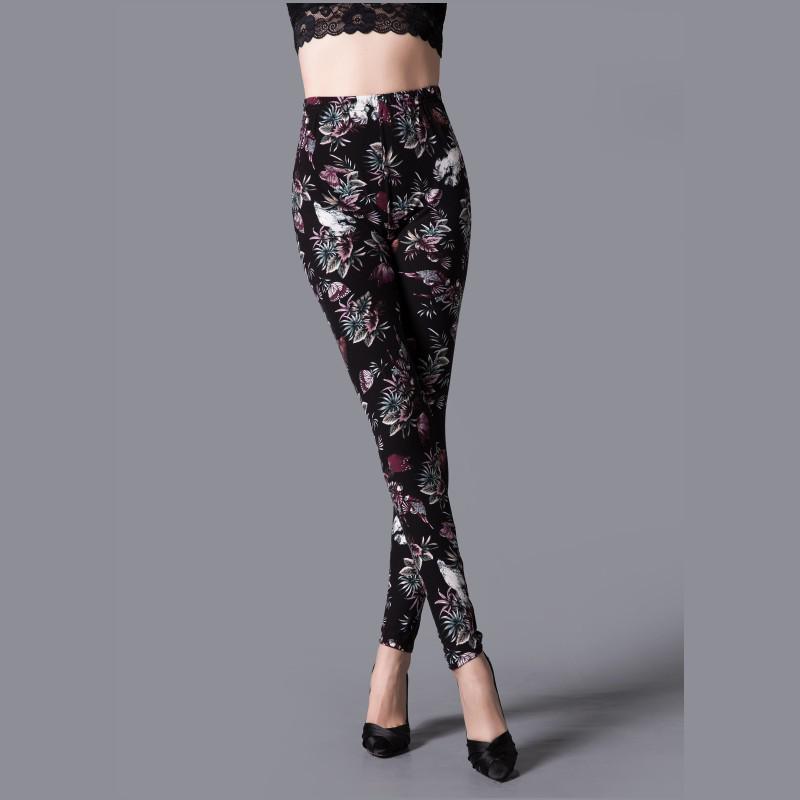 Dámské legíny s kresleným potiskem, s vysokým pasem, slim střihu – Plus size, trendy, elastické, ideální na jaro a podzim.