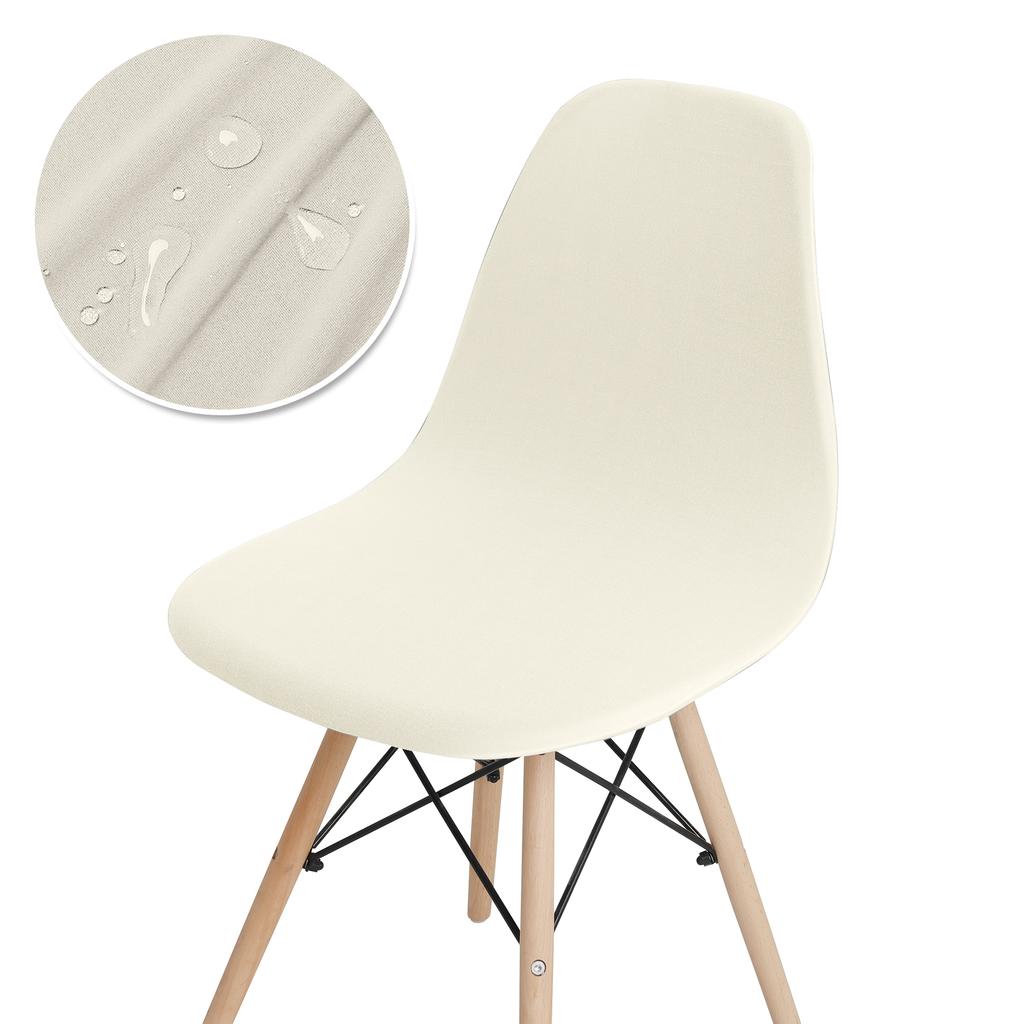 Waterproof Shell Chair Cover Elastic Short Back Chair Cover Stretch Solid Color Chair Seat Cover For Hotel Home Living Room 1pc