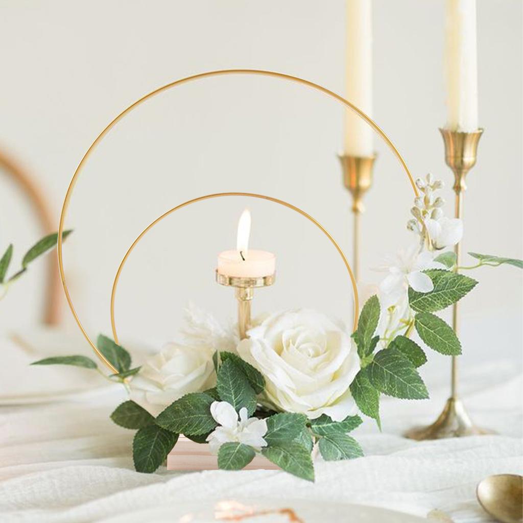 1Pc Metal Floral Hoop Garland Table Decoration for Wedding Centerpieces Holders Metal Wreath Flower Garland Home Decoration