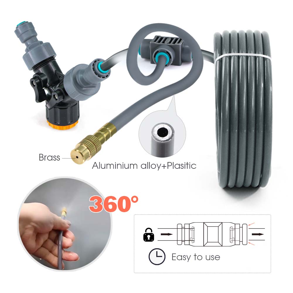 Gardening Intelligent LCD Dual Zone Independent Water Timer Atomization Cooling System Kit Courtyard Automatic Watering Program