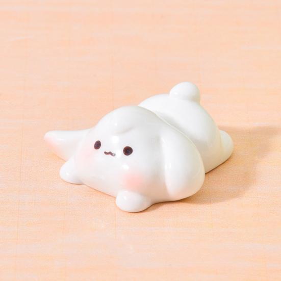 Mini Rabbit Figurines Cartoon Bunny Miniature Figures Tiny Resin Animal Fairy Garden Ornaments for Dollhouse DIY Micro Landscape