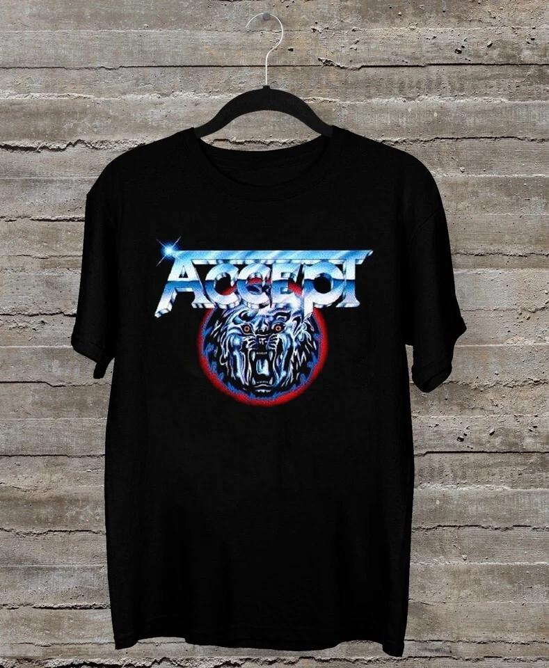 NEW Classic Logo Accept Band Short Sleeve Black All Size Shirt OM23