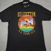 Led Zeppelin Shirt Herren XXL 2XL Schwarz Rockmusik US-Tour 75 Konzert Retro NWT B