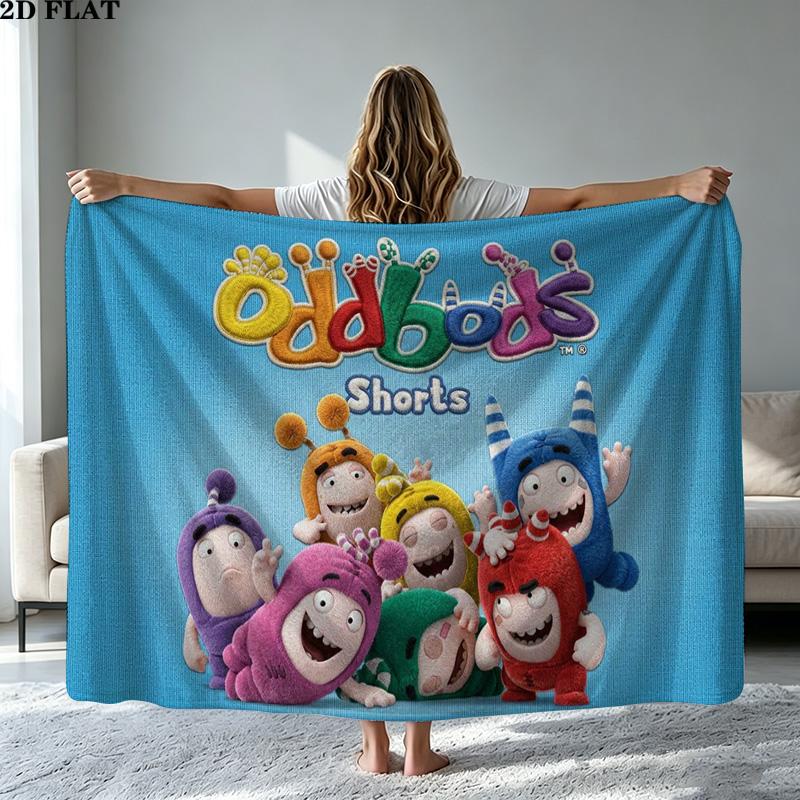 Oddbods Flanelldecke mit Aufdruck Hohe Qualität Warm Gemütlich Decke für Alle Jahreszeiten Perfekt für Geschenke Heimdekoration