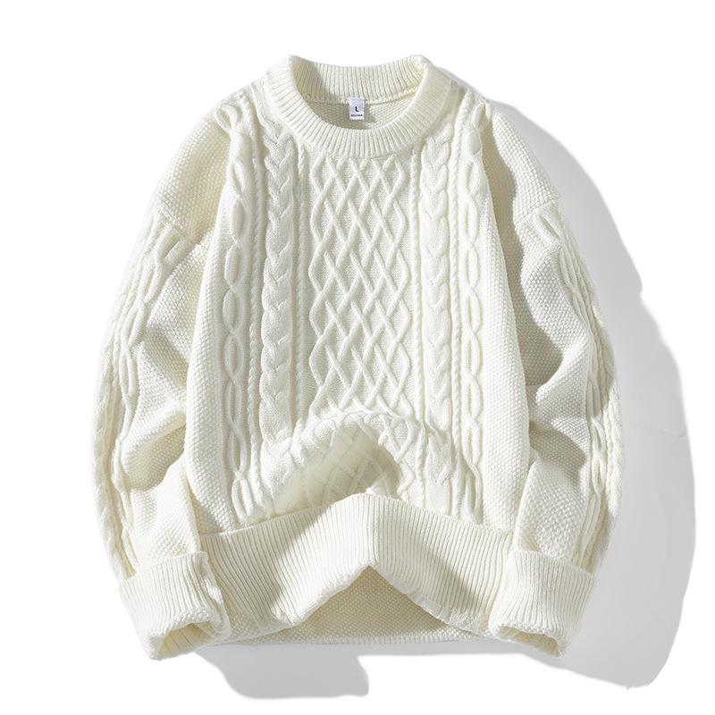 Men s One-Piece Velvet Round Neck Knit Base Layer - Winter 2025 Warm Wool Top 3XL