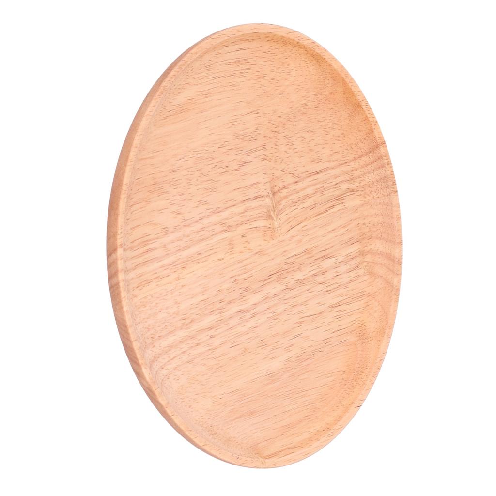 Rubber Wood Dinner Plate Round Tea Serving Tray Fruit Snack Tray Food Storage Plate24cm