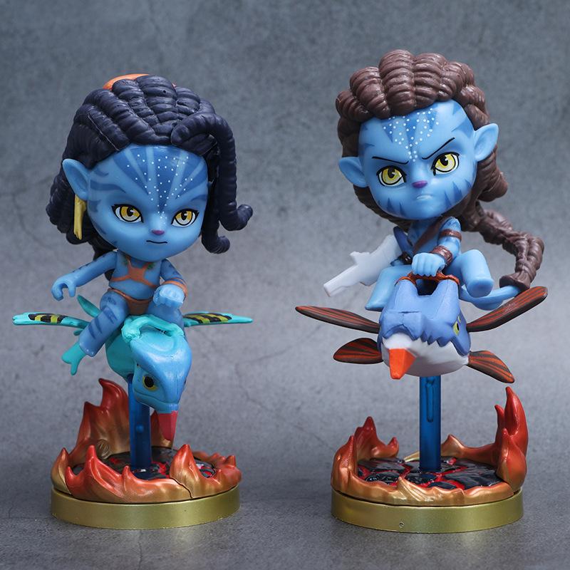 2026 Hot 6 Avatar 2: The Way of Water Figures - Large Head Chibi Style Jack, Sam and Neelix Trendy Toys Car Dashboard Home Decor