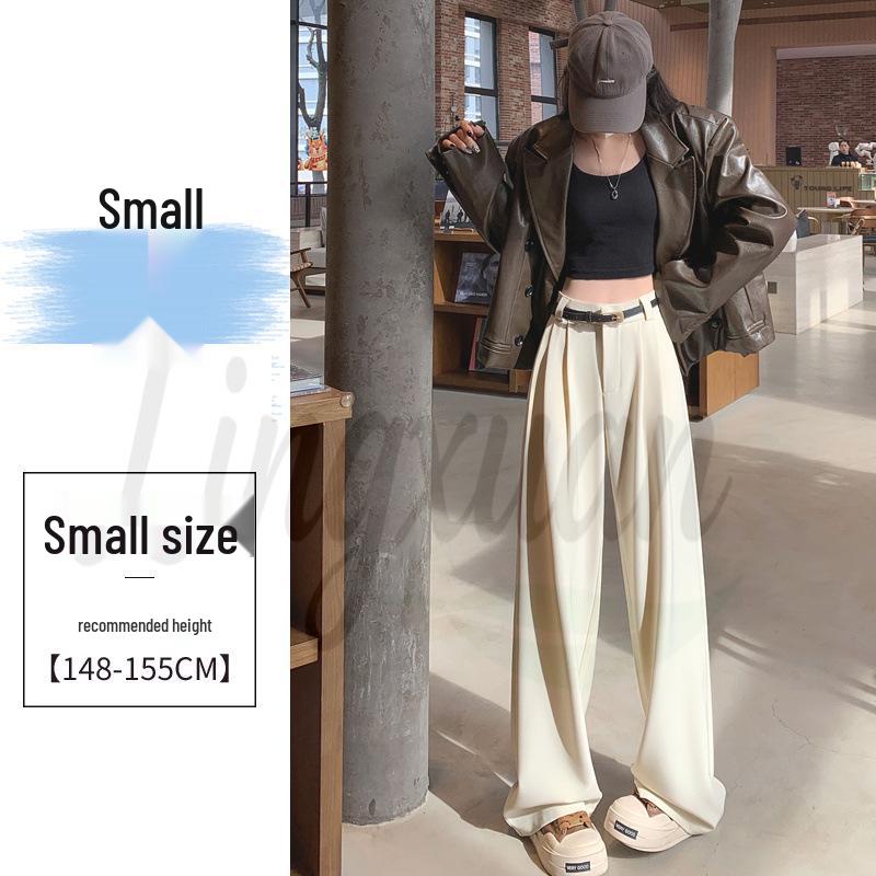 2026 Spring/Summer Women's High-Waisted Slim Wide-Leg Floor-Length Pants