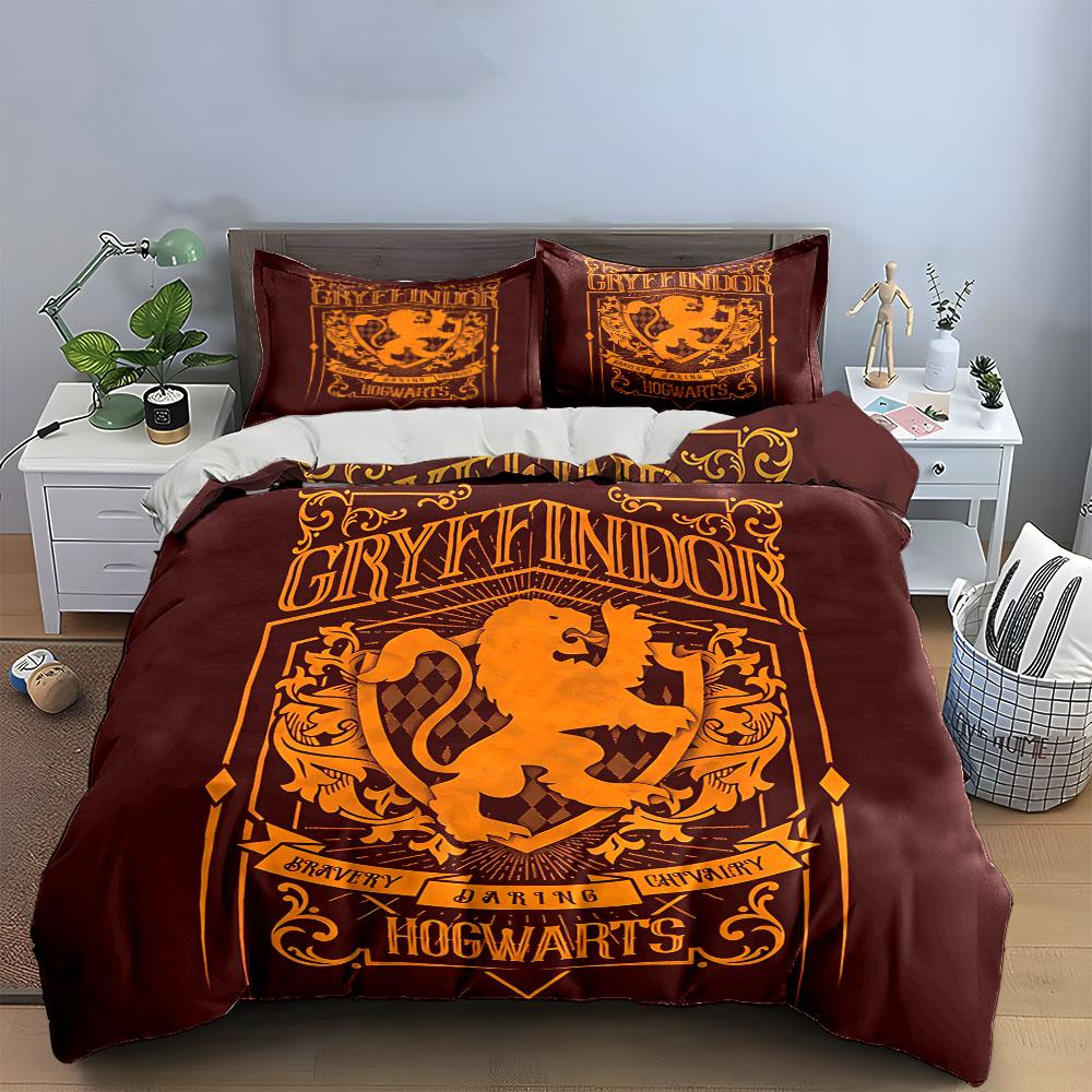Gryffindor Lion Crest Design Bedding Duvet Cover Set Duvet Cover Pillowcases (1*Duvet Cover 2*Pillowcases, without duvet insert)