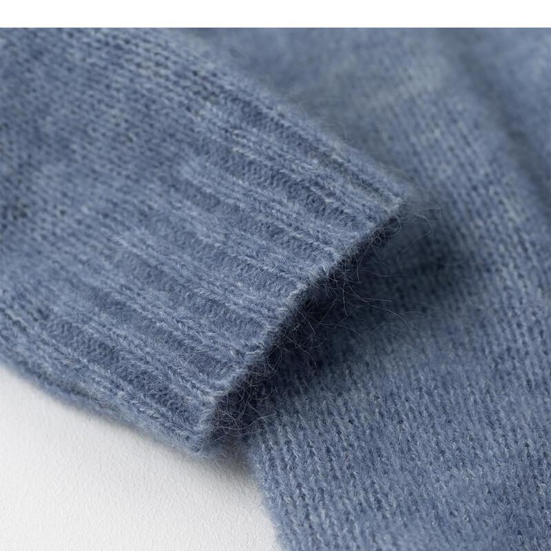 Snuofde Women's Relaxed Fit Round Neck Knit Sweater