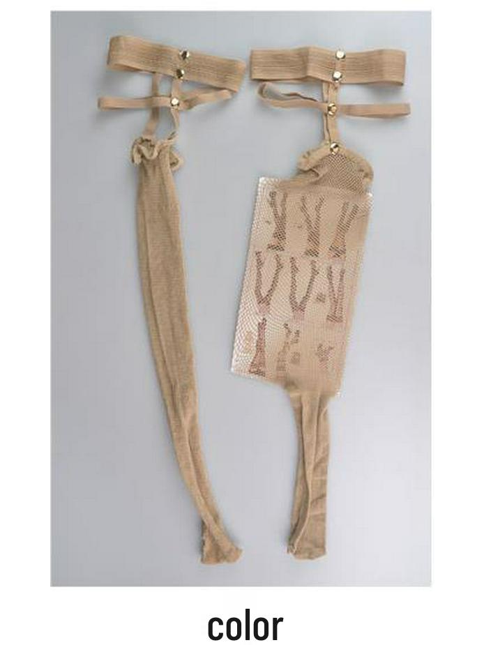 

BEILEISI Кружевные Панк Чулки до Бедра в Сетку с Заклепками с Противоскользящей, Приятной к Коже Сеткой. No Box Simple Package One Size