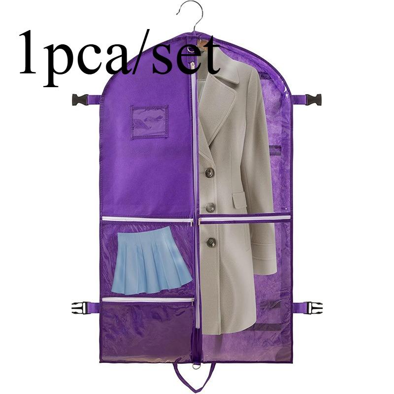 1pcs/set Non-Woven Multi-Pocket Garment Bag with Snap Closure Dust Cover for Travel Suit Coat Storage Household Supplies