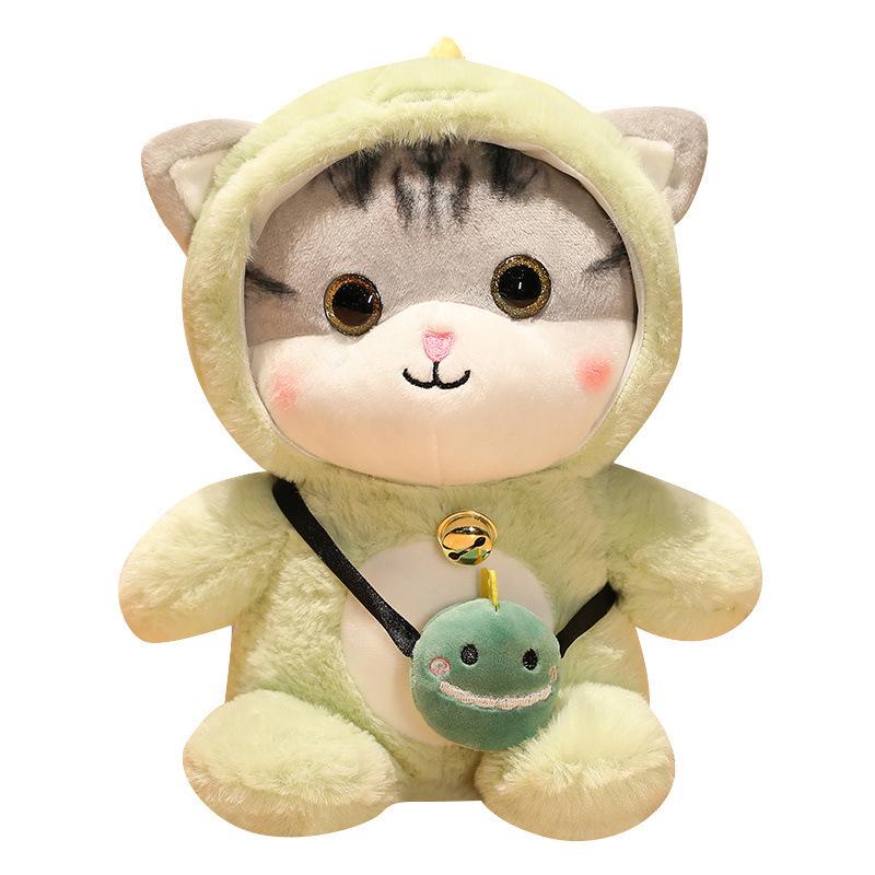 Cat Dress Up Turn Animal Rabbit Dinosaur Crossbody Bag Kitten Plush Toy Stuffed Doll Kid Gift
