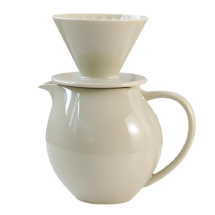 Klassischer Keramik-Kaffeefilter mit geräumiger 830-ml-Kanne, Kaffeemaschine mit großem Fassungsvermögen, Brauset für mehrere Tassen