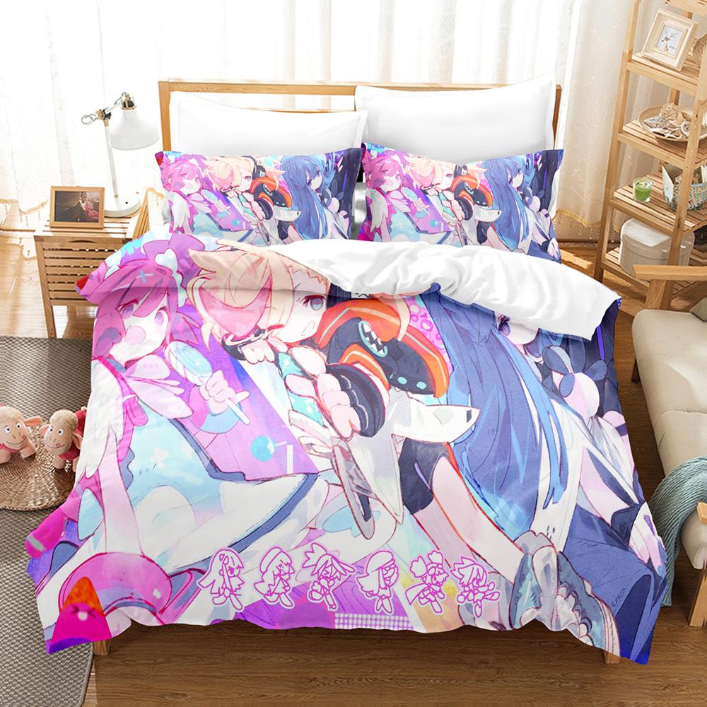 Marija Rin Muse Dash Rhythm Game Duvet Cover Set 3PCS Polyester Bedding With 2 Pillowcases Anime Music Text Art Home Decor