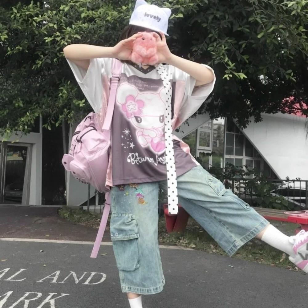 Adjustable Cat Ears Baseball Cap Kawaii Cute Peaked Cap Star Pattern Baseball Hat  Woman Girls