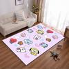 Cartoon Animal Pattern Carpet, Pink Background, Cute Living Room Decor Suitable for Use As an Anti-slip for Living Room Bedroom Sofas