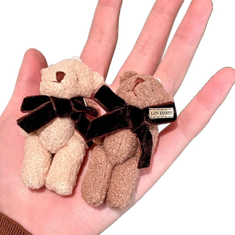 Women's Cute Bow Plush Bear Brooch - Cartoon Sweater Scarf & Coat Accessory