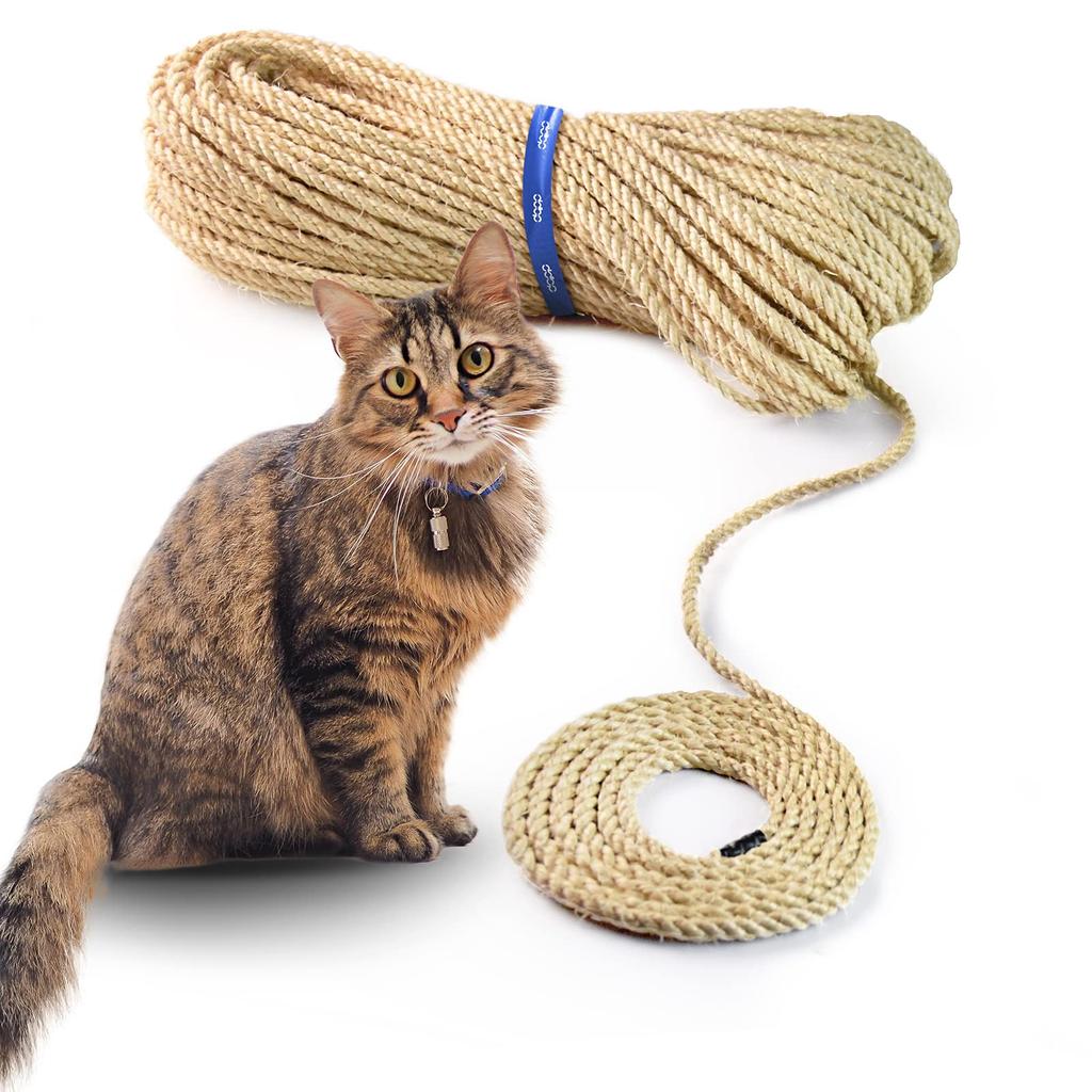 DQ-PP SISALSEIL | 10 | 6 stark | Natürliches Sisal Seil für Kratzbaum Katzenbaum | Kratzseil DIY Fuer Katzen Ersatzteile