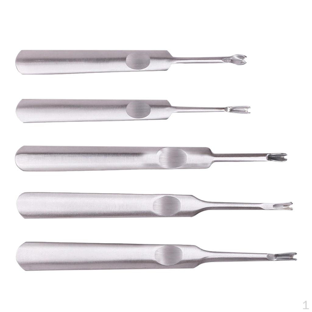 

5pcs Durable Edge Skiving craft Tool, U V Shaped Stainless Grooving Tool for Leather Carving Work