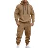 Men's Winter Fleece Multi-pocket Zipper Sweatshirt Suit Personalized Casual Hoodie Suit
