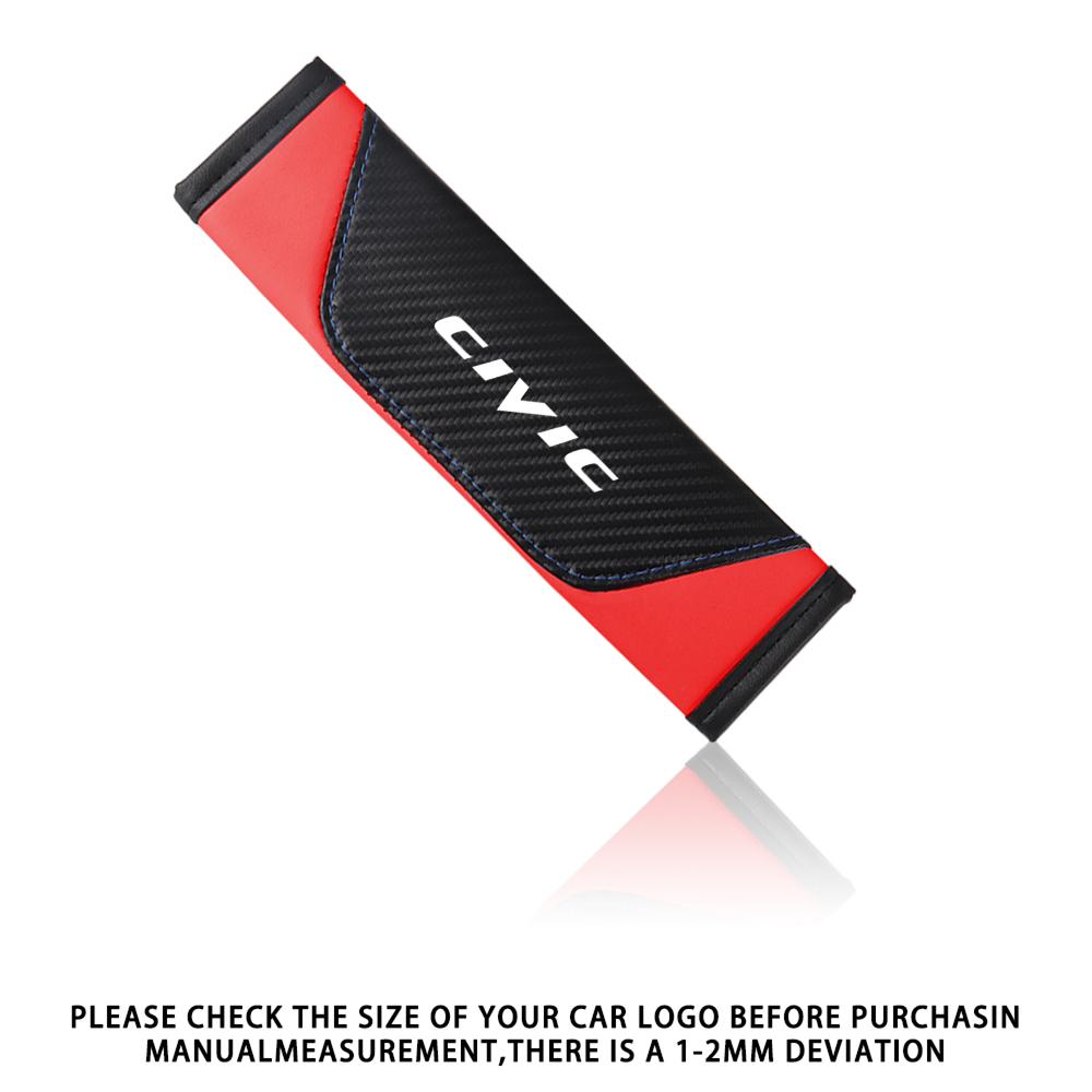 2pcs Car Seat Belt Cover Safety Belt Shoulder Pads Protector Cover Breathable for Honda Type R Type S VTEC DOHC Modulo Vezel Si OT9
