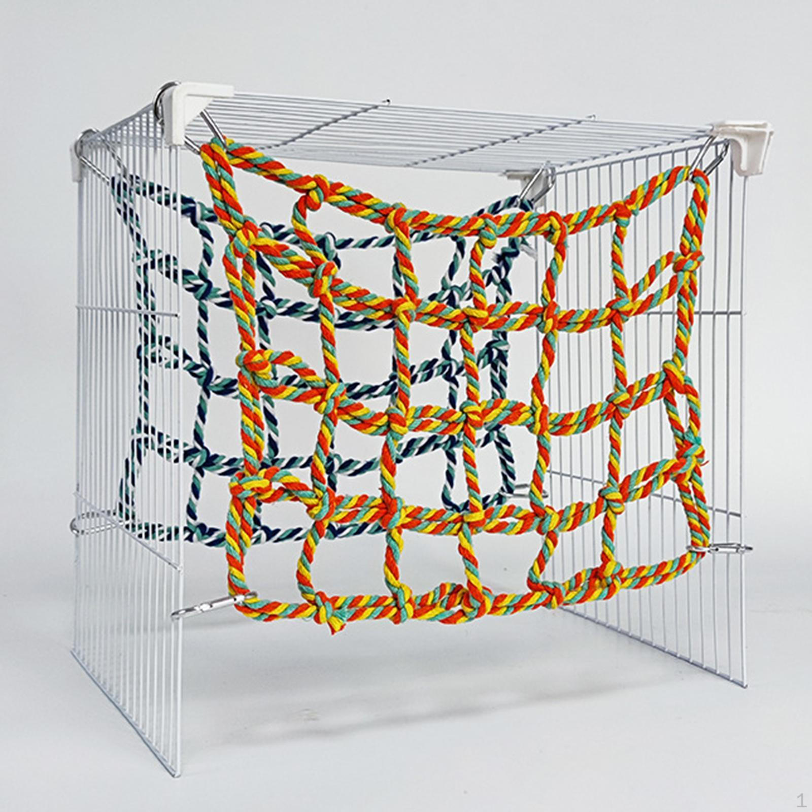 

Parrot Climbing Net Cage Accessory Compact Netting Toy Small Bird Hammock for Pet Parakeets жёлтый