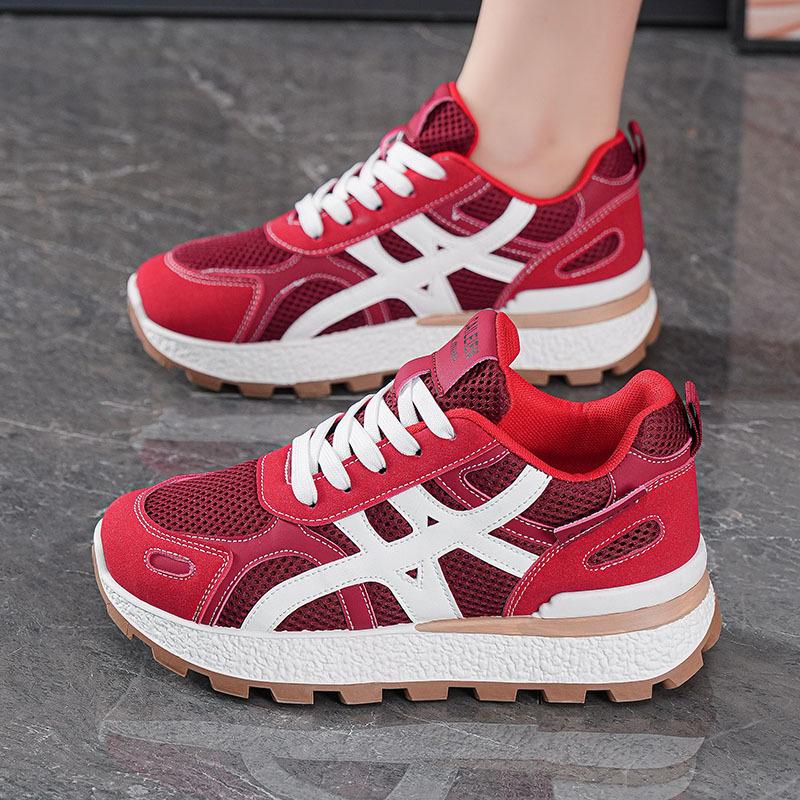 Autumn New Breathable Mesh Shoes Thick-soled Heightening Sports Shoes Casual Dad Trendy Shoes