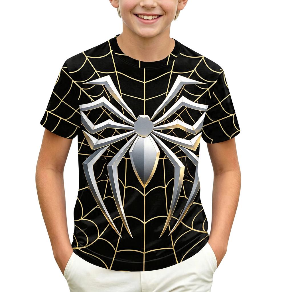 Kids' Short Sleeve Neck T-Shirt with Graphic Print for Casual Daily Wear