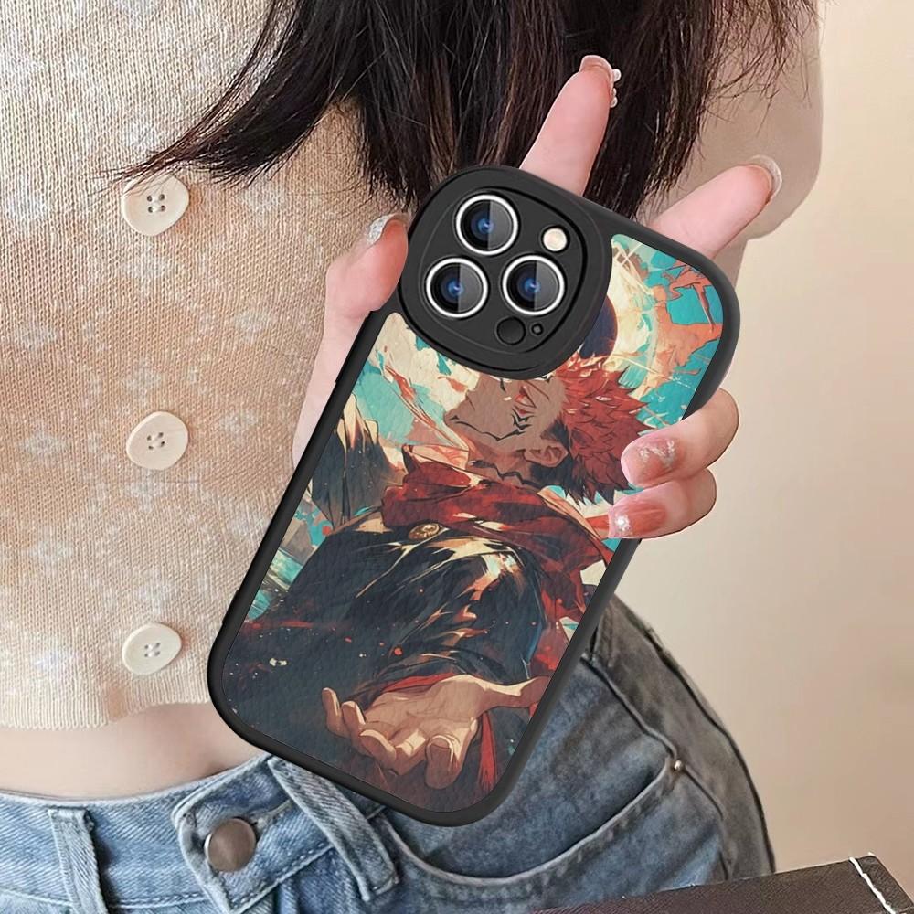 Jujutsu Kaisen Ryomen Sukuna Phone Case Hard Leather For IPhone 16 15 14 13 12 Mini 11 14 Pro Max Xs X Xr 7 8 Plus Fundas