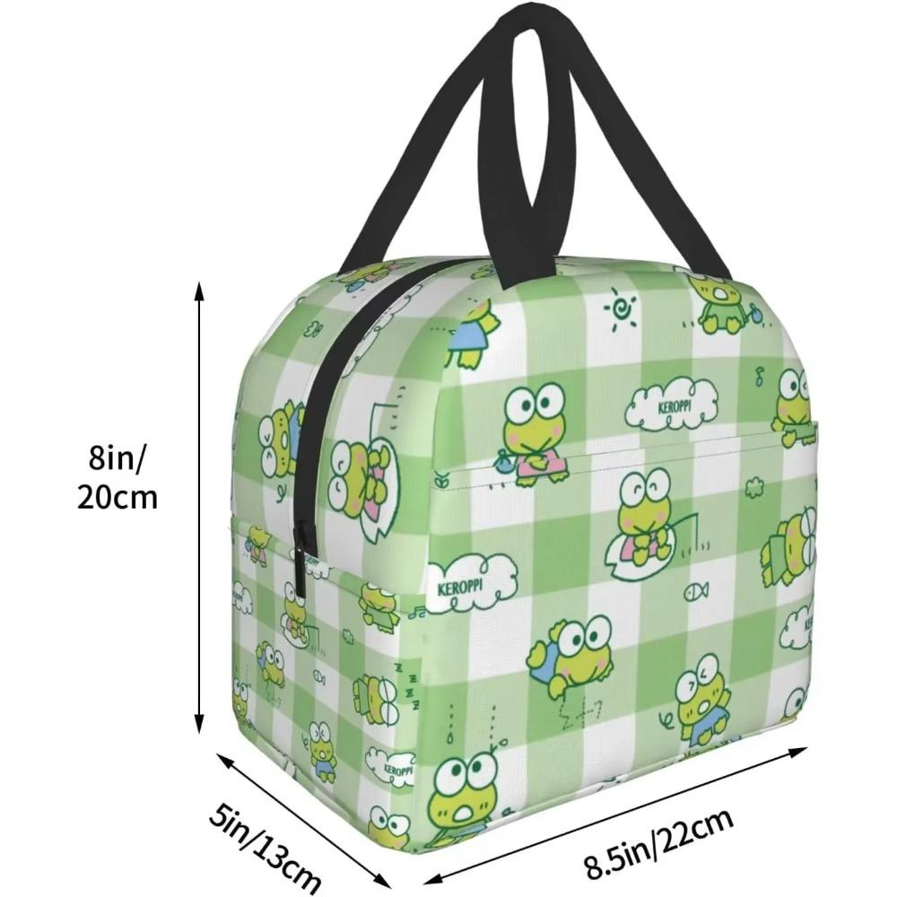 Cute Forg Thermal Lunch Bag Reusable Insulated Bento Lunch Box for Women Girls Work School Picnic 8.5x8x5 Inch