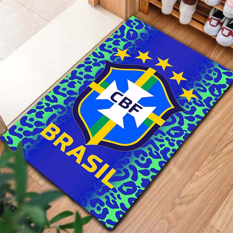 Brazil National Football Team Carpet Rug for Living Room Bedroom Home Sofa Decoration,Kids play Non-slip Floor Mat