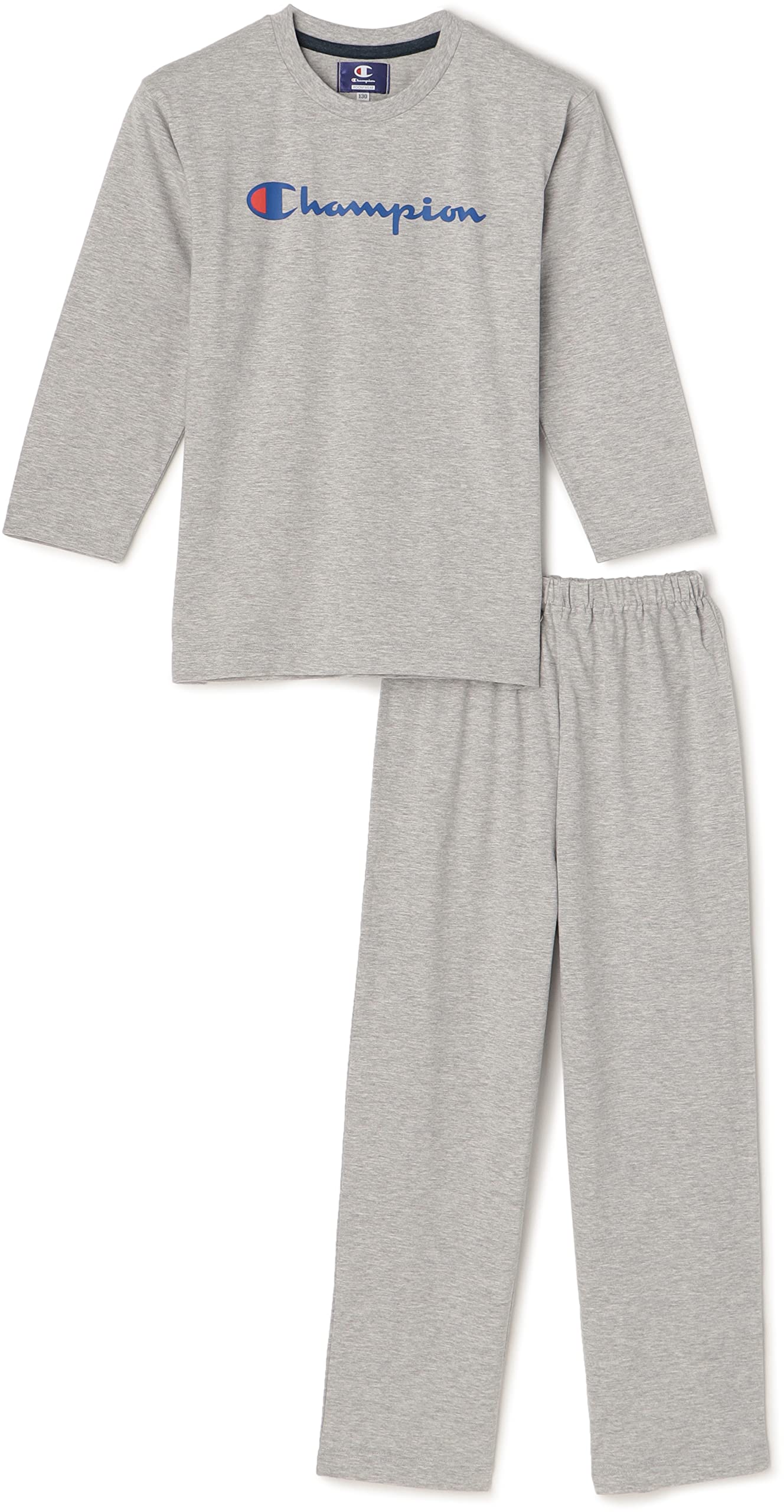 

Champion Long Sleeve Jersey Loungewear with Gray Kids Pants, серый