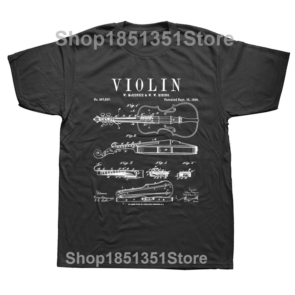 Unisex Roliga T-shirts med Violinanatomi Grafisk Bomull Streetwear Kortärmad Födelsedagspresenter Sommarstil Violinist Musik T-shirt Unisex