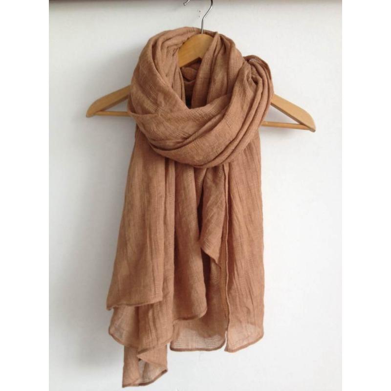 Cotton And Linen Solid Color Burgundy Japanese Scarf, Literary And Artistic Hollow Student Autumn And Winter Shawl, Thick Thermal Scarf