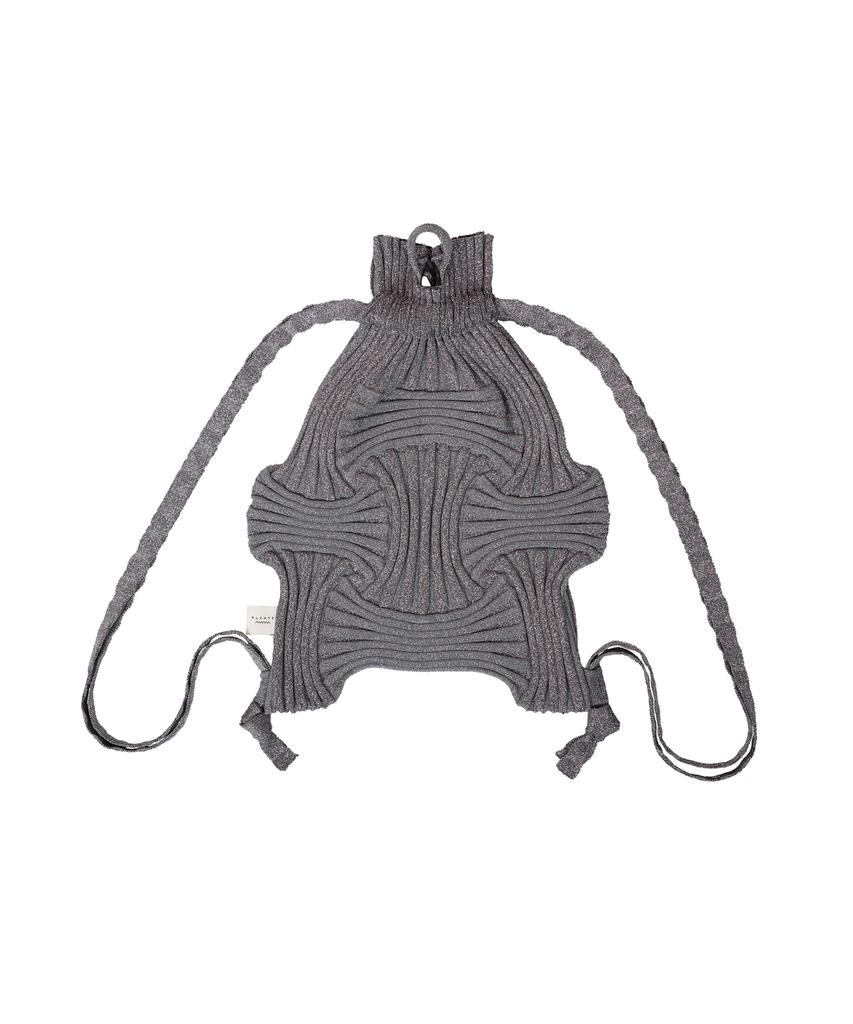 Pleatsmama New Bow Backpack Glitter Stone Brown