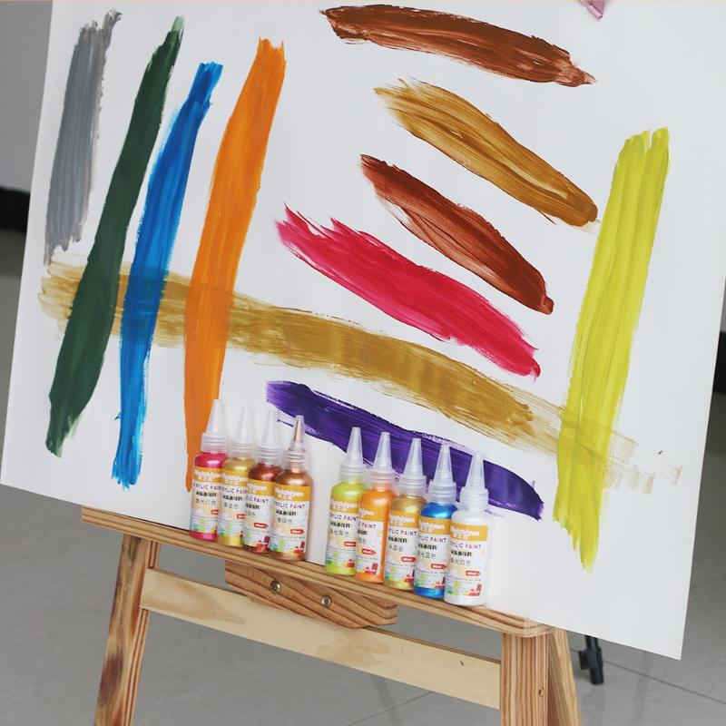 60ml Metallic Acrylic Paint Waterproof Fade-Resistant (Gold/Silver) for Buddha Statue Coloring Wall Art and Graffiti