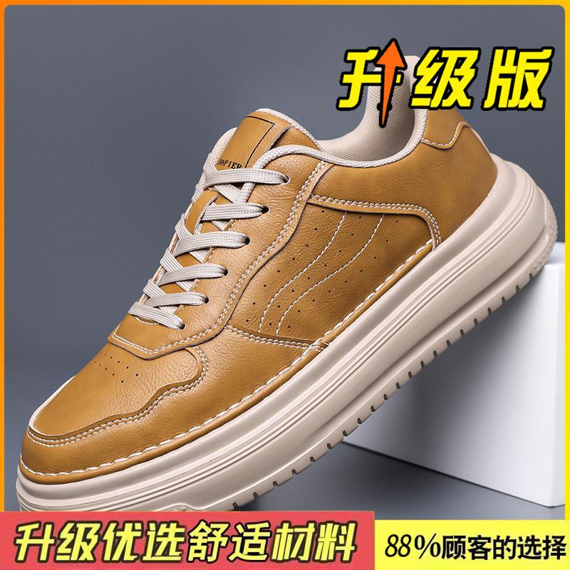 New autumn high-end retro leather surface sports and leisure board shoes platform leather shoes