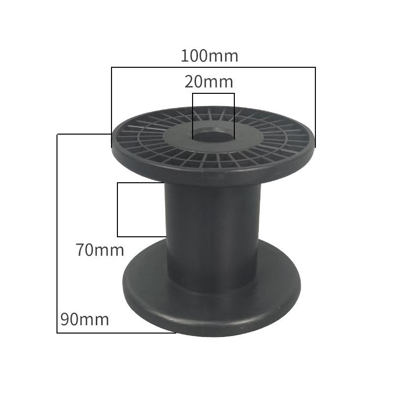 Black Plastic Wire Spool - Industrial Anti-Loosening, Large Capacity, Rubber Shaft