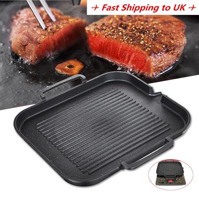 Cozinha antiaderente cozinhar grill pan ferro fundido reversível placa de panela grande indução quente cozinhar com alças
