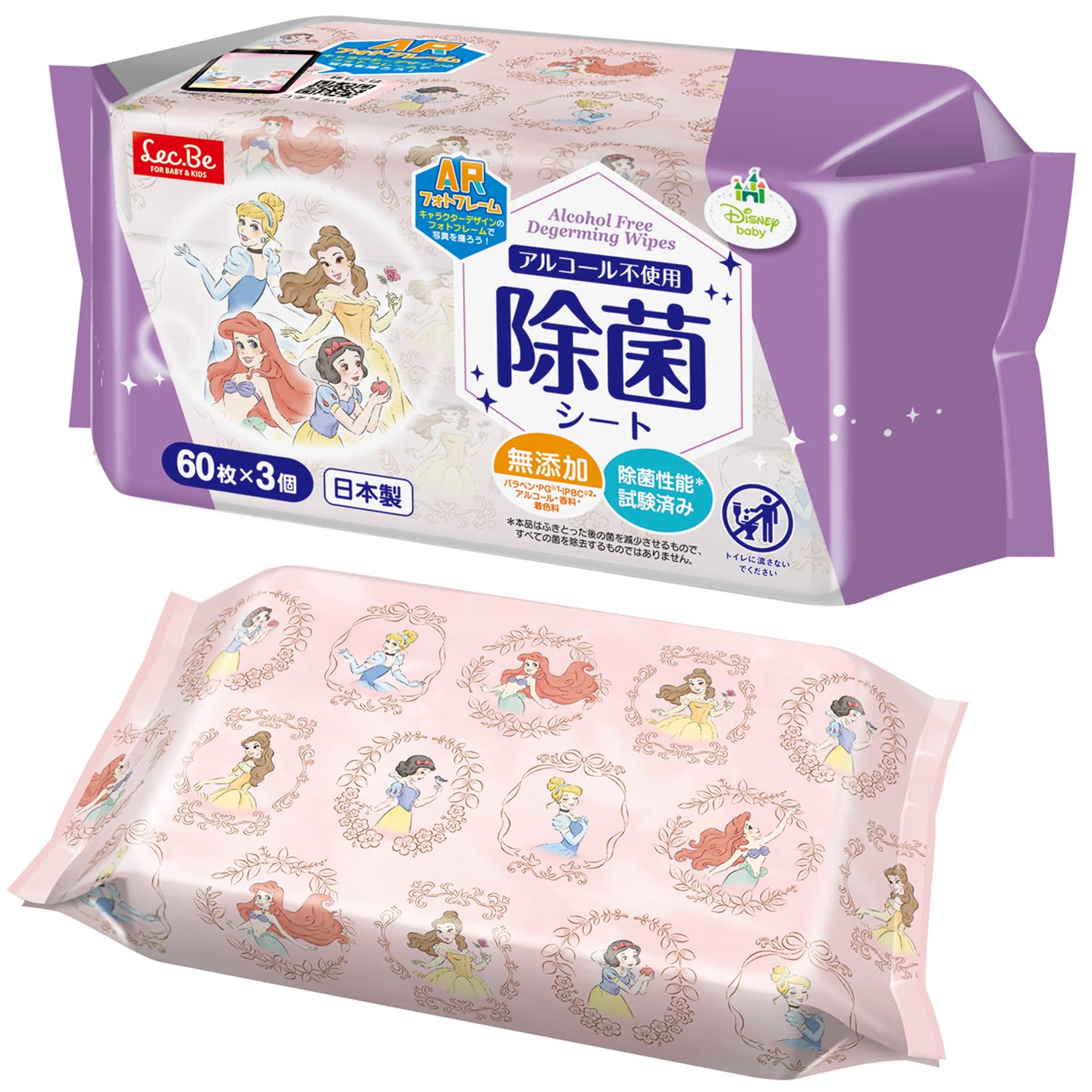 

LEC Disney Дезинфицирующий влажный спирт 60 листов x 3 Дезинфицирующие свойства Нет Сделано в Японии Листы, Бесплатно, (Дисней Принцесса) Протестировано, Добавки,