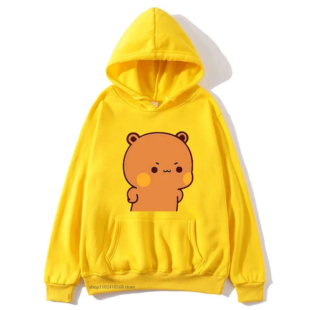 Cute Bubu Is Yelling At Dudu Hoodies for Men's Sweatshirt Women Couple Clothes Panda Bear Casual Kawaii Tops Fleece