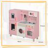 Children's Kitchen, Ice Cubes, Microwave, Oven, Hob, Sink, Washer, 90 x 33.3 x 91.6 cm, Pink