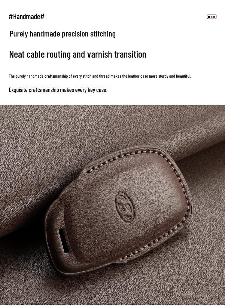 Genuine Leather Key Case for Hyundai Ix35, Santa Fe, Fiesta, Ix25, Elantra, Verna, Mistra
