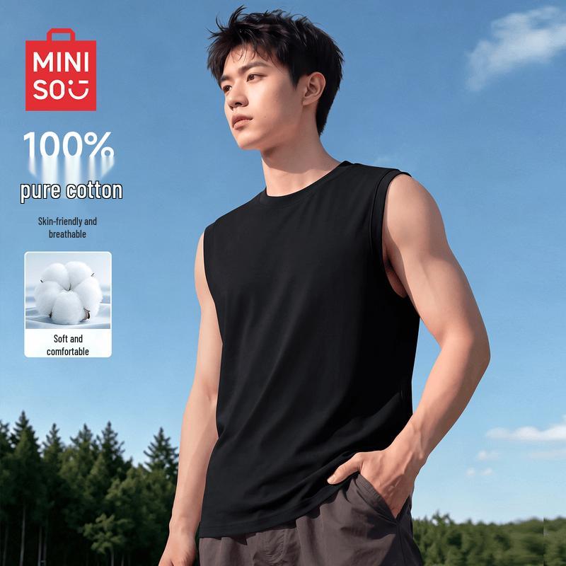 MINISO Men's Pure Cotton Sleeveless Vest