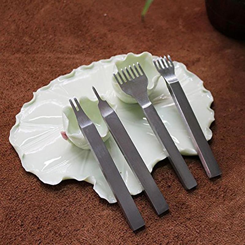 4Pcs Prong Leather Craft Tool Diy Leather Tools Hole Punches Stitching for Leather Belt Punch Tools